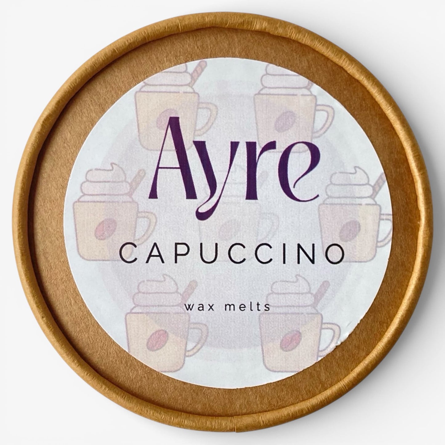 Wax melts de soja aroma Capuccino Ayre con etiqueta del aroma