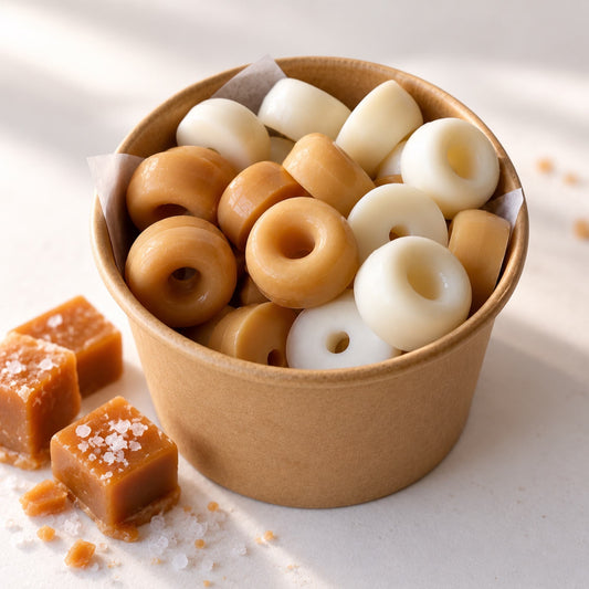Wax melts de caramelo salado Ayre en tonos crema y caramelo