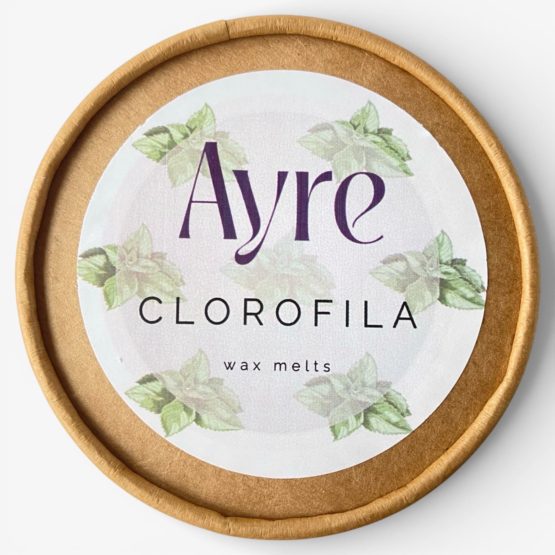 Wax melts de soja aroma Clorofila Ayre con etiqueta del aroma