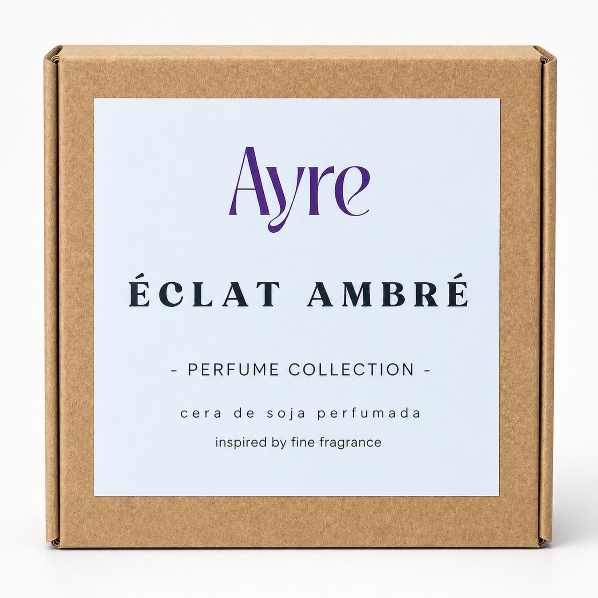 Packaging wax melts Éclat Ambré Ayre inspirados en Boss Bottled
