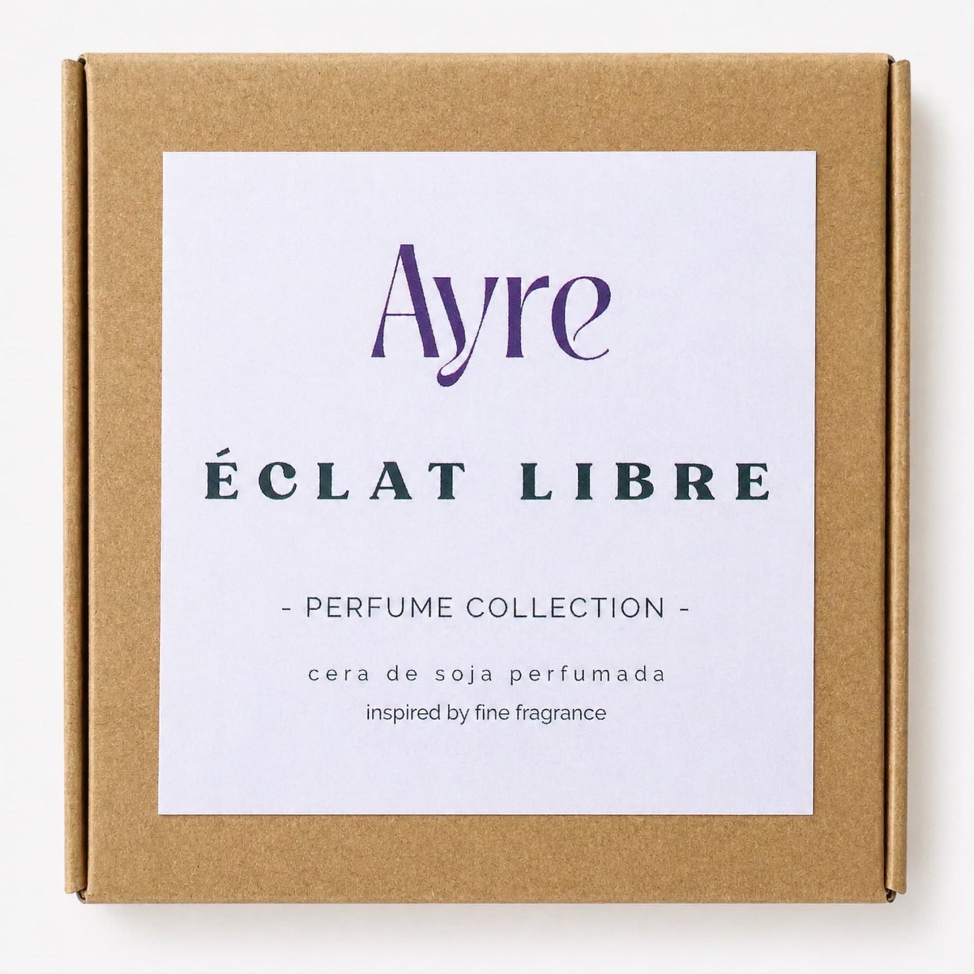 Packaging de wax melts Eclat Libre de Ayre inspirados en Libre de YSL