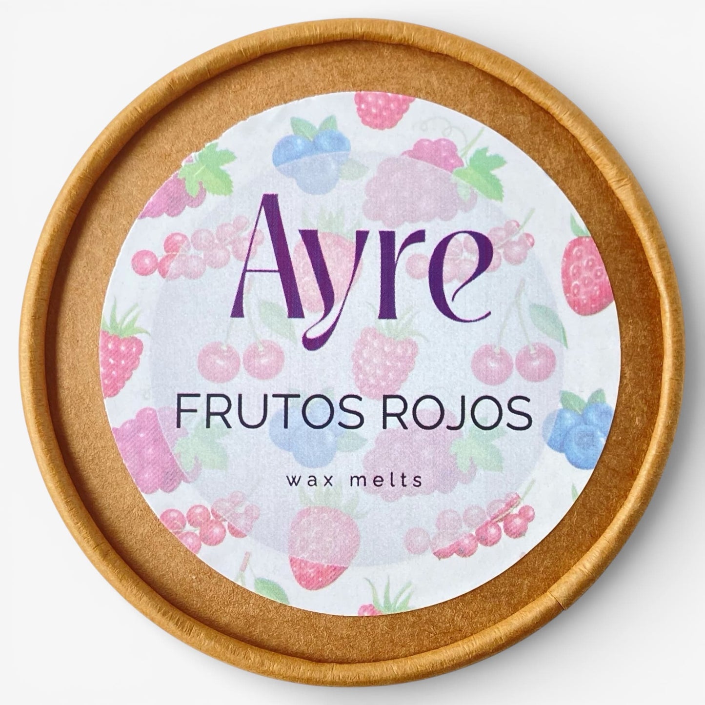 Wax melts de soja aroma Frutos Rojos Ayre con etiqueta del aroma