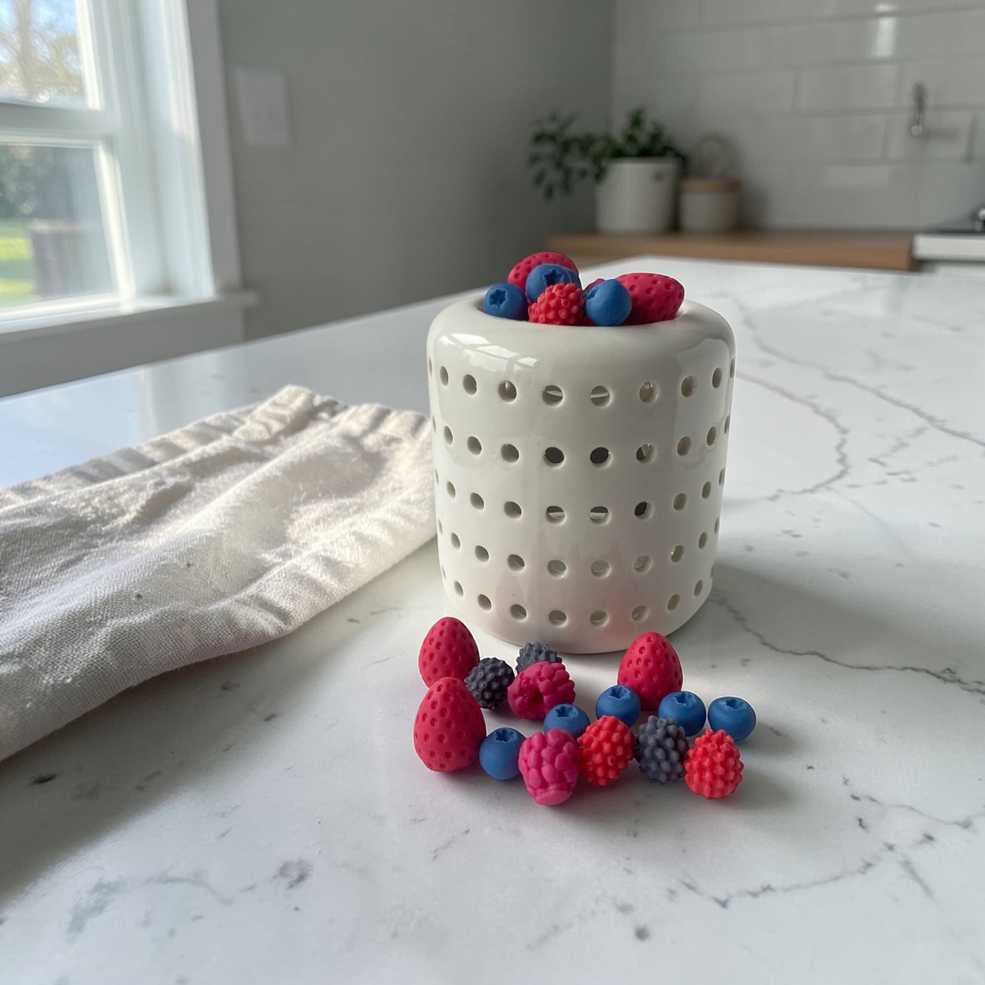 Wax melts de soja aroma Frutos Rojos en quemador decorativo aromatizando el hogar