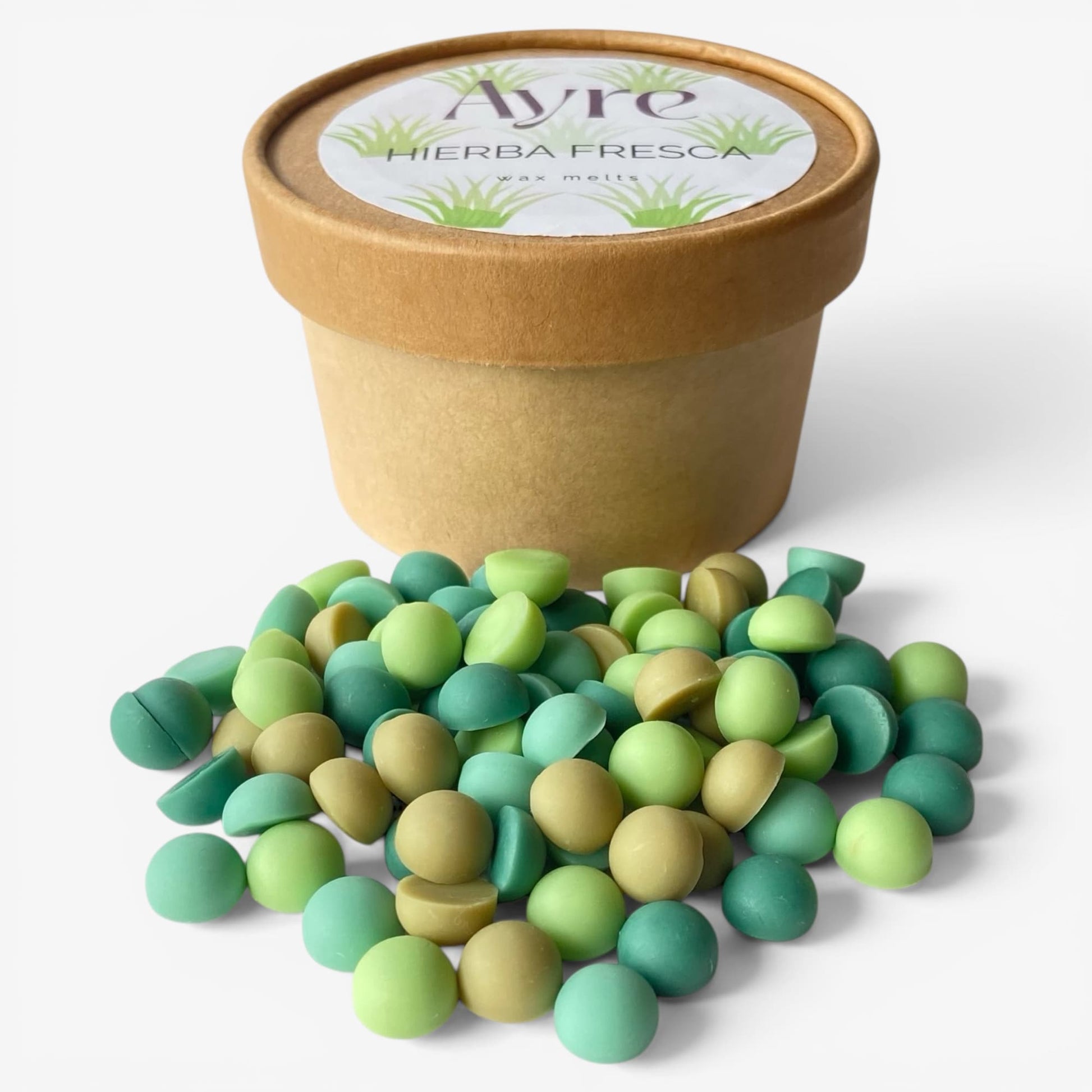 wax melts hierba fresca en envase aroma verde y fresco ayre