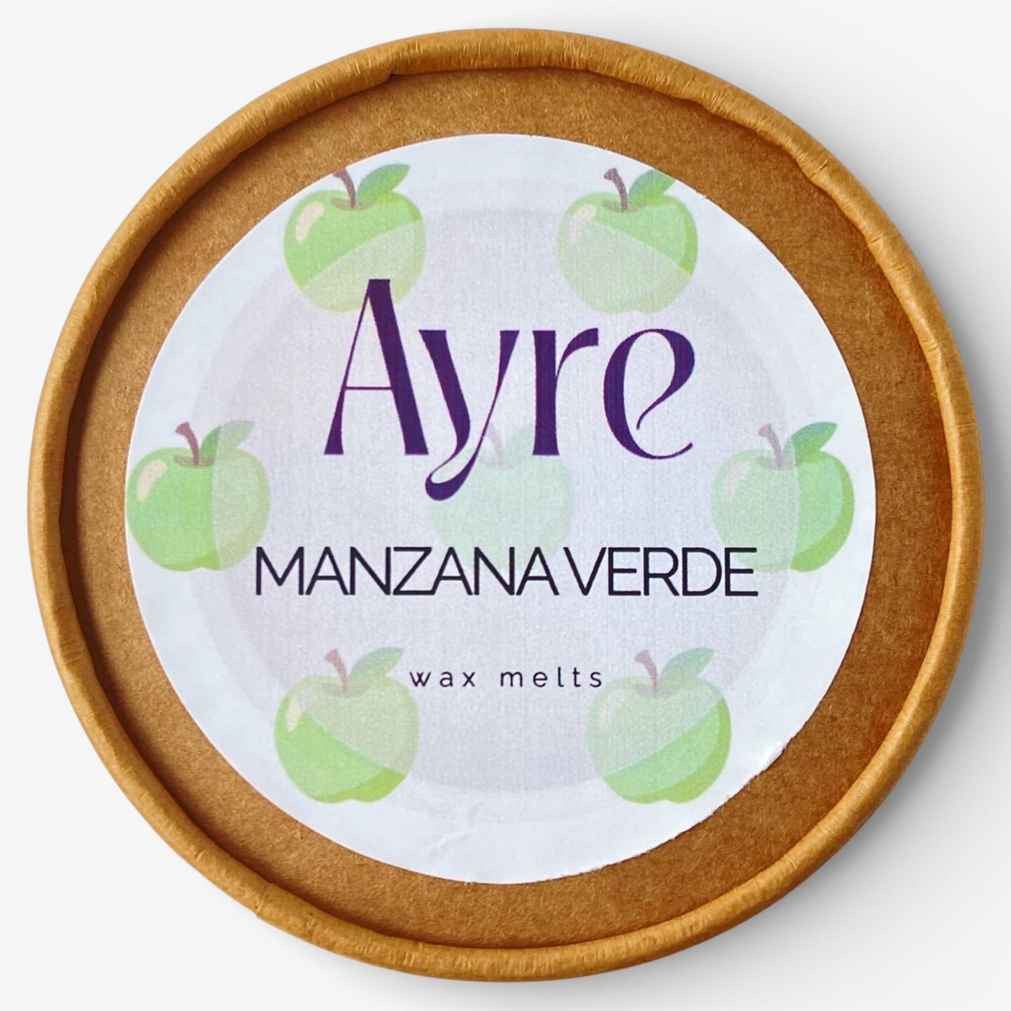 Wax melts de soja aroma Manzana Verde Ayre con etiqueta del aroma