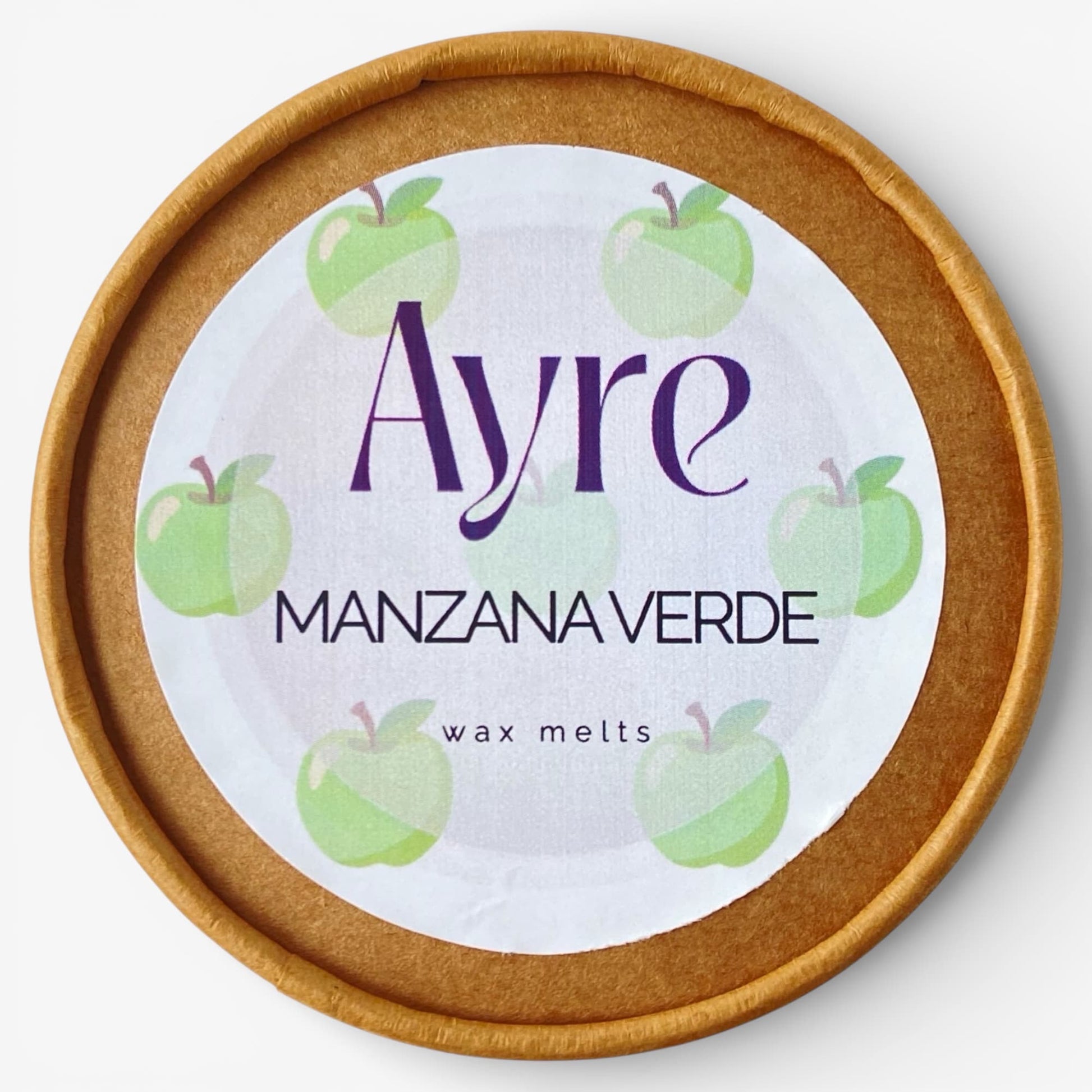 Wax melts de soja aroma Manzana Verde Ayre con etiqueta del aroma