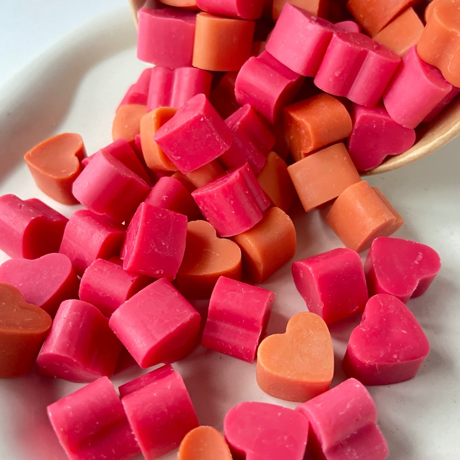 detalle wax melts de soja aroma melocotón