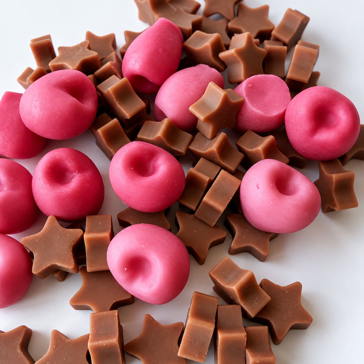 Wax melts artesanales Sidra dulce y canela de Ayre con formas de manzana y estrellas