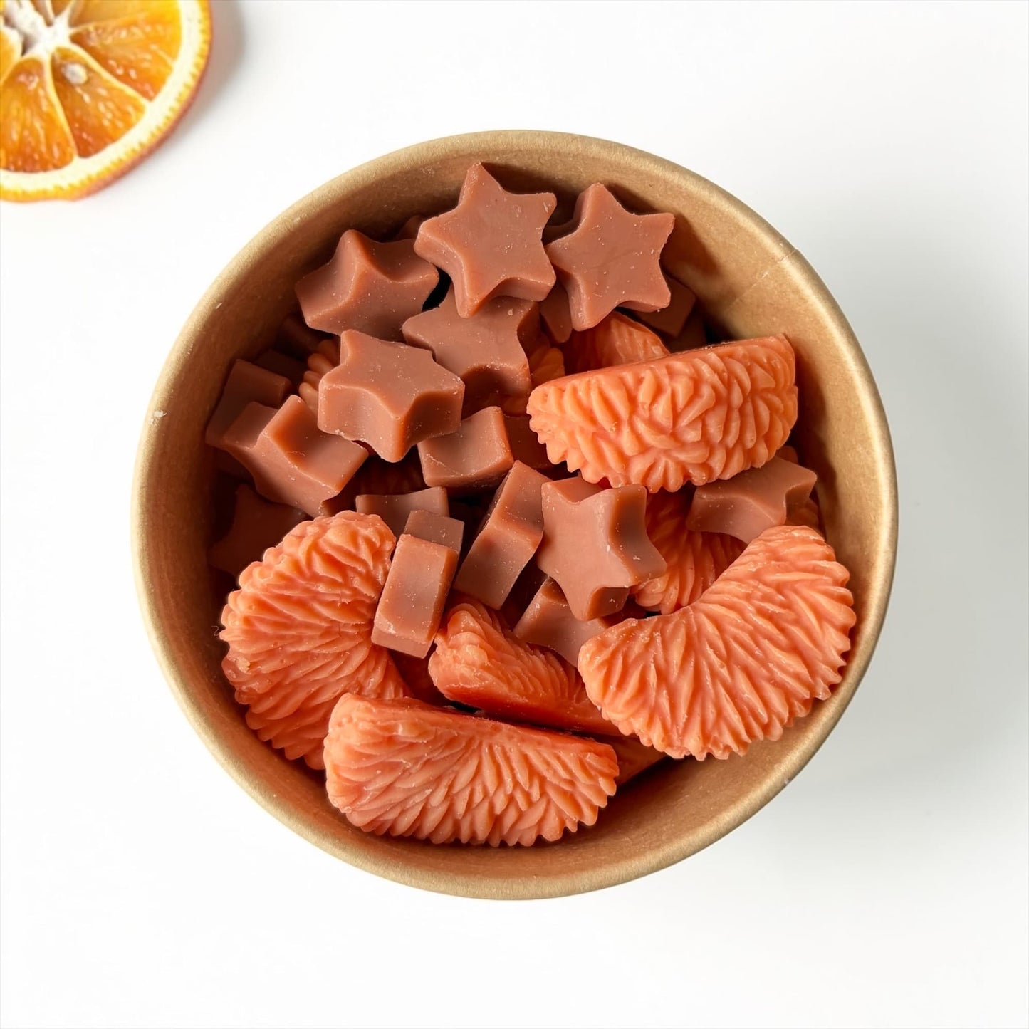 Wax melts de soja aroma naranja y canela. Cera para quemador aroma dulce y especiado 