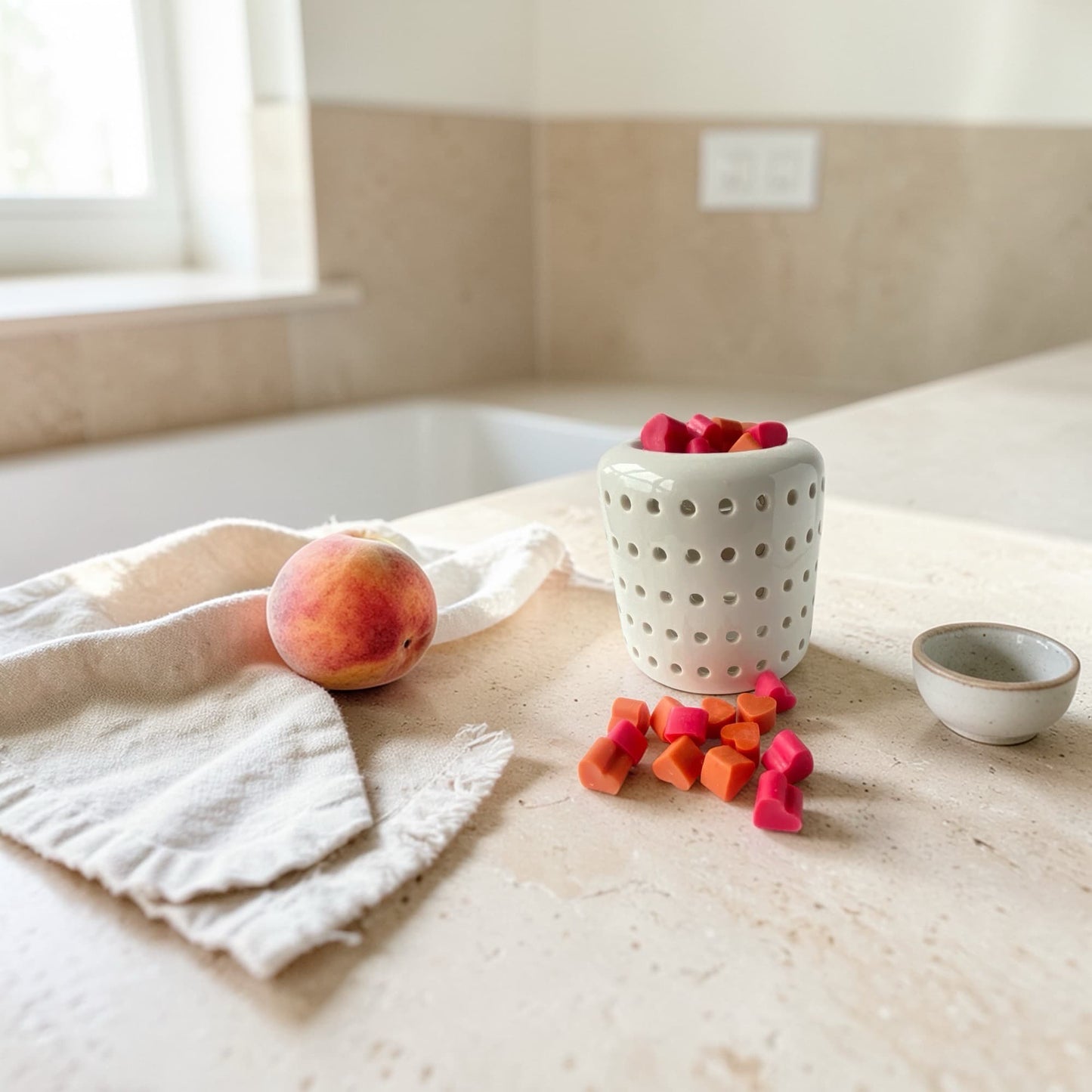 wax melts de soja melocotón en quemador