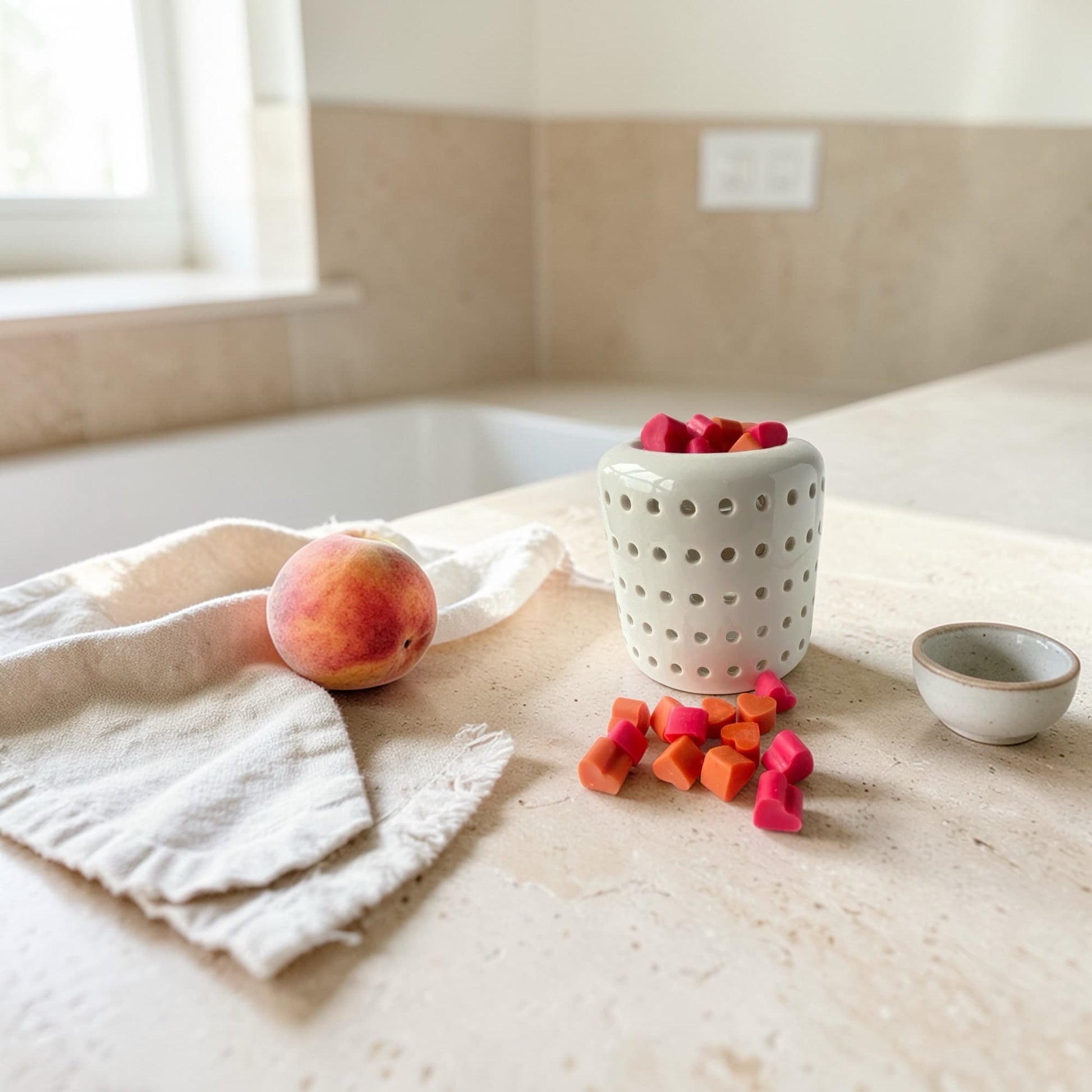 wax melts de soja melocotón en quemador