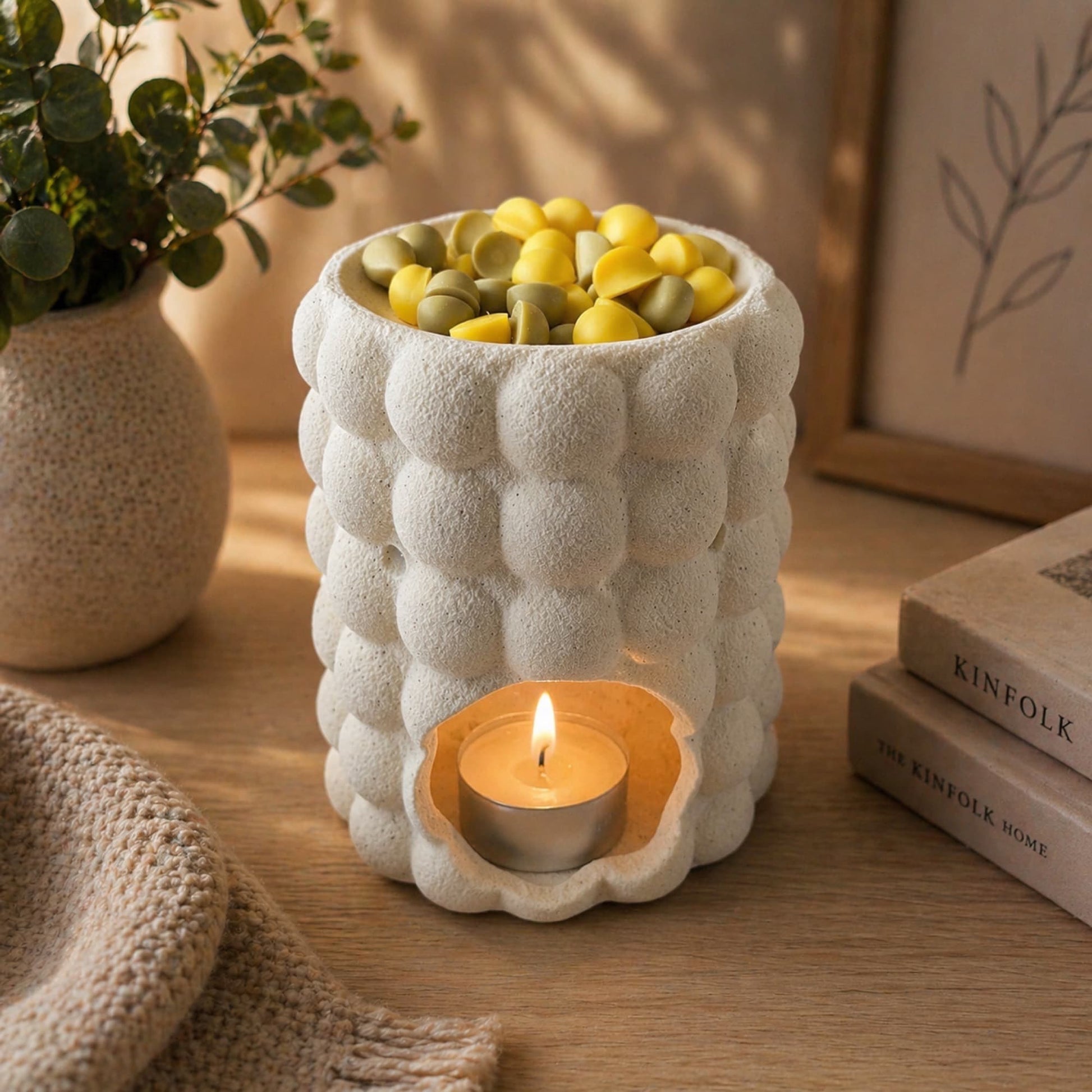 wax melts de soja aroma mimosa en quemador floral dulce cera aromatica ayre