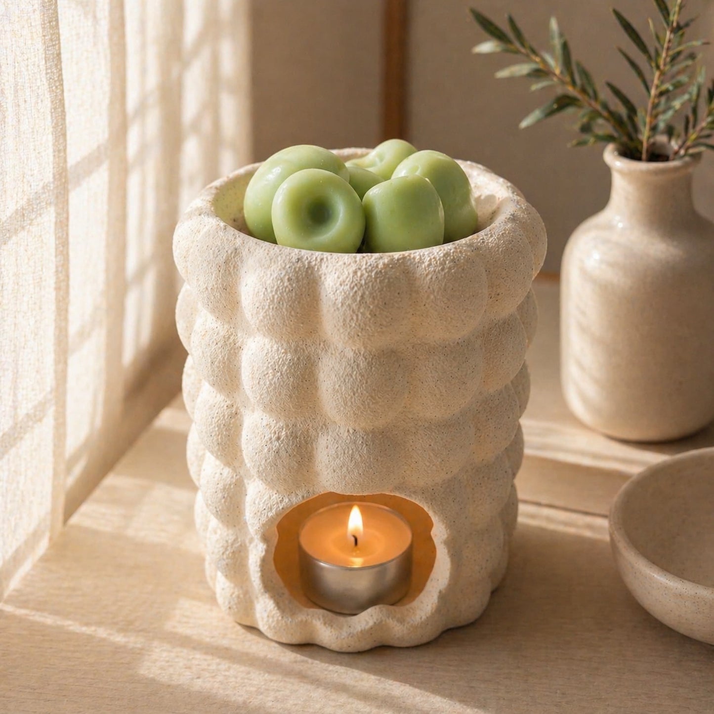 wax melts de soja en quemador aroma manzana verde ayre